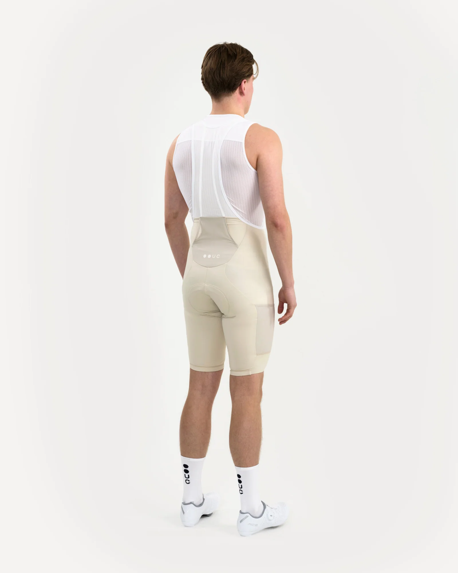 Men's Mono Cargo Bib Shorts Off White - Image 4