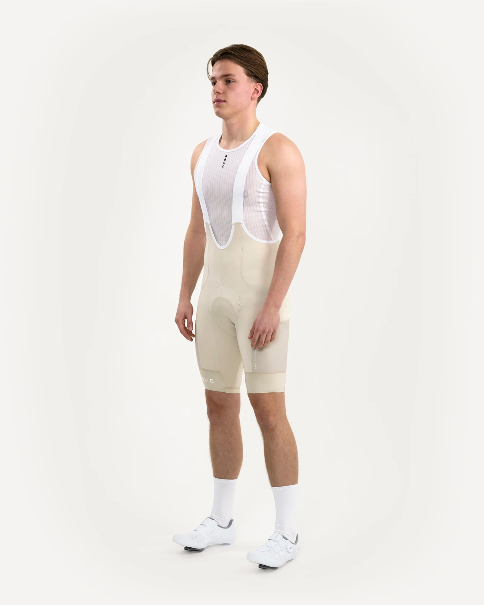 Men's Mono Cargo Bib Shorts Off White - Image 6
