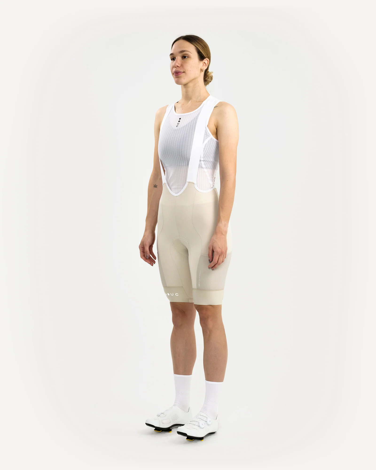 Women's Mono Cargo Bib Short Off White - Image 6