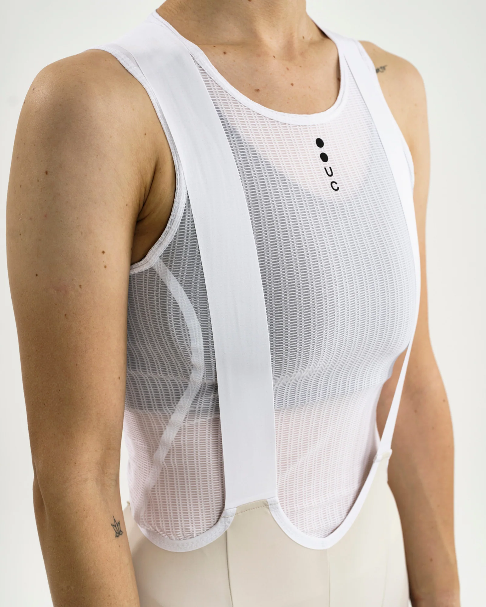 Women's Mono Cargo Bib Short Off White - Image 7