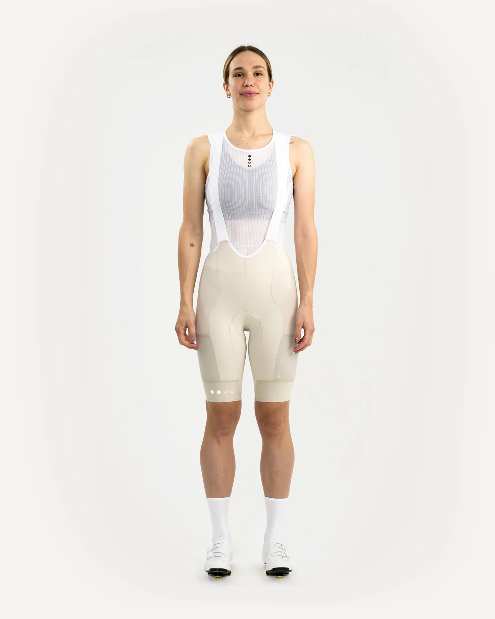 Women's Mono Cargo Bib Short Off White - Image 8